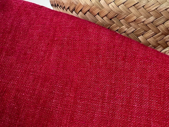 Delave Vintage Dyed 100% Linen Fabric – Medium to Heavyweight, Soft Finish Crimson Pink 7942