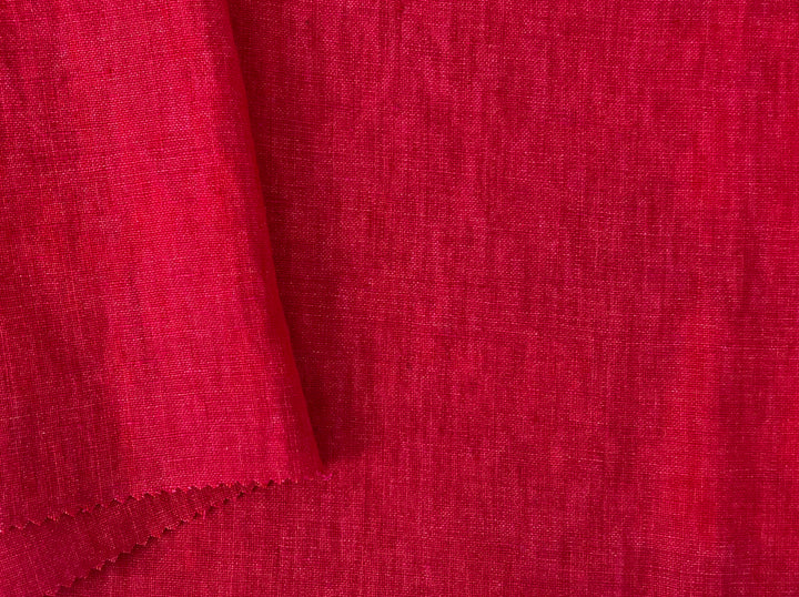Delave Vintage Dyed 100% Linen Fabric – Medium to Heavyweight, Soft Finish Crimson Pink 7942
