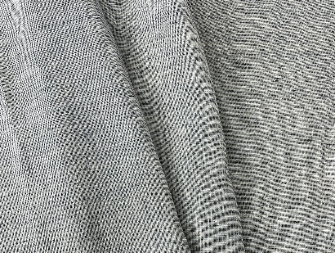 100% Linen Fabric | Lightweight Pre-Washed Chambray with Subtle Dot Pattern 8251