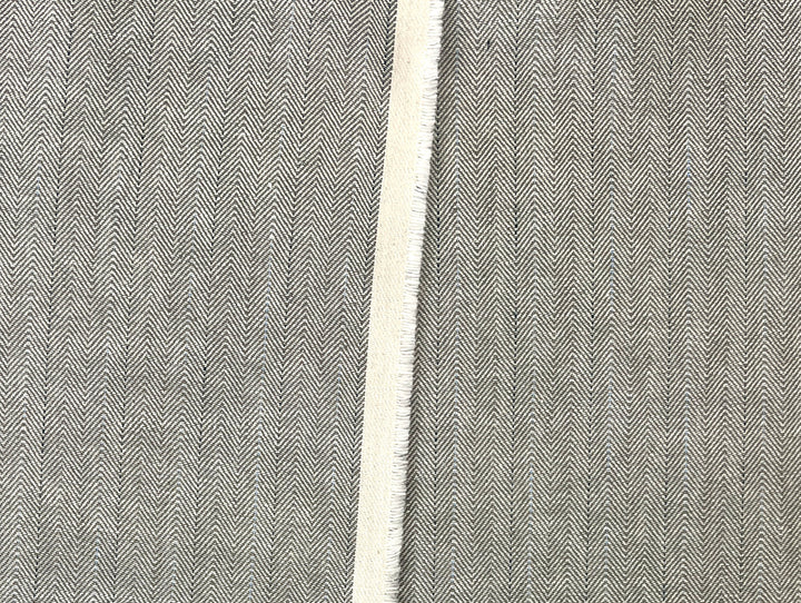Two-Tone Herringbone Pinstripe | Linen Cotton Fabric 7303 7304