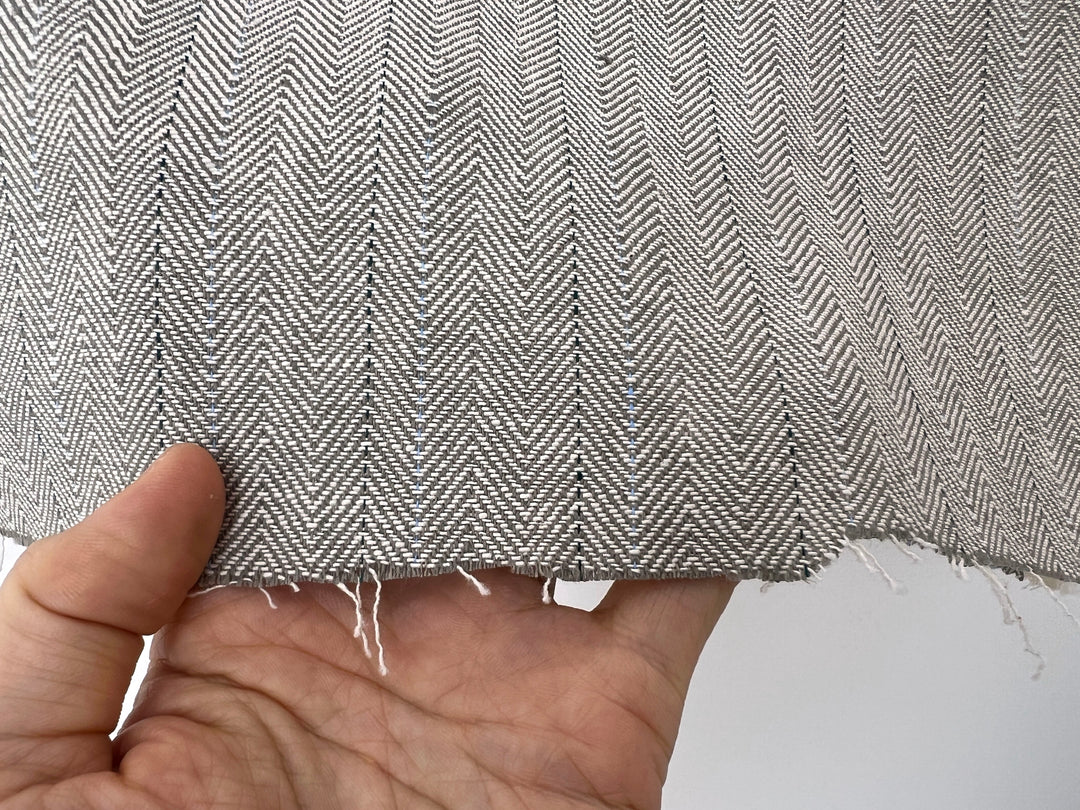Two-Tone Herringbone Pinstripe | Linen Cotton Fabric 7303 7304