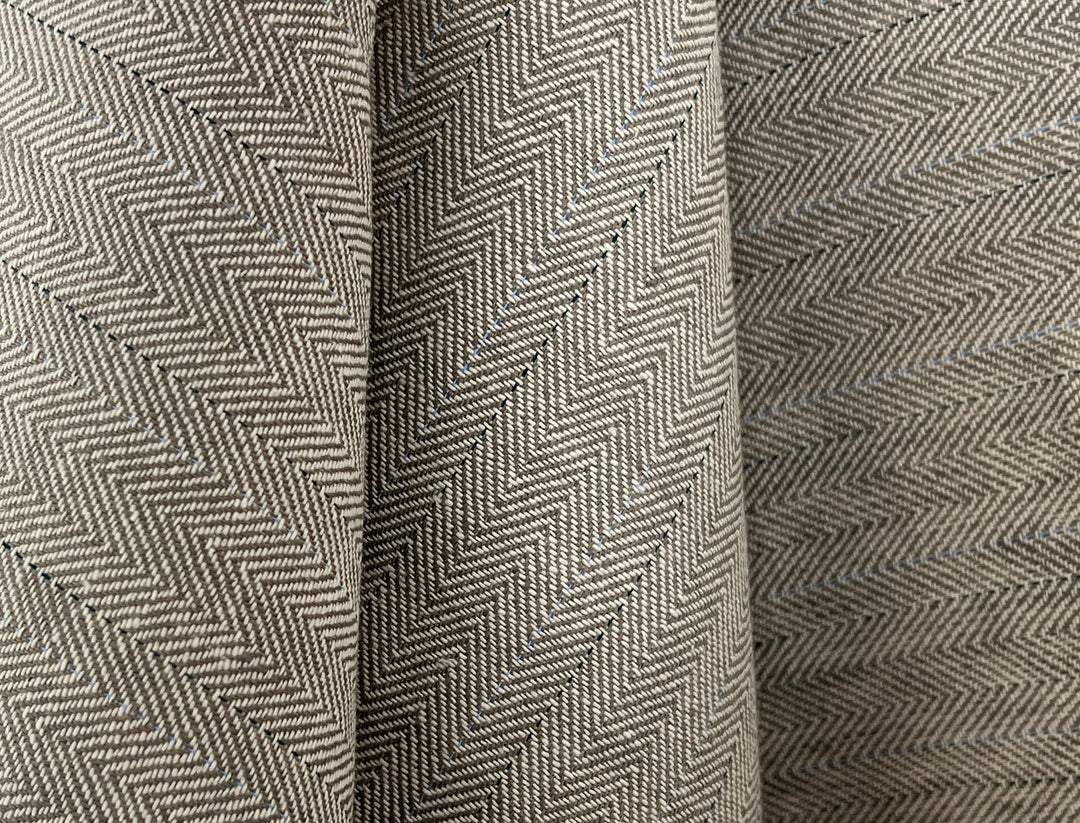 Two-Tone Herringbone Pinstripe | Linen Cotton Fabric 7303 7304