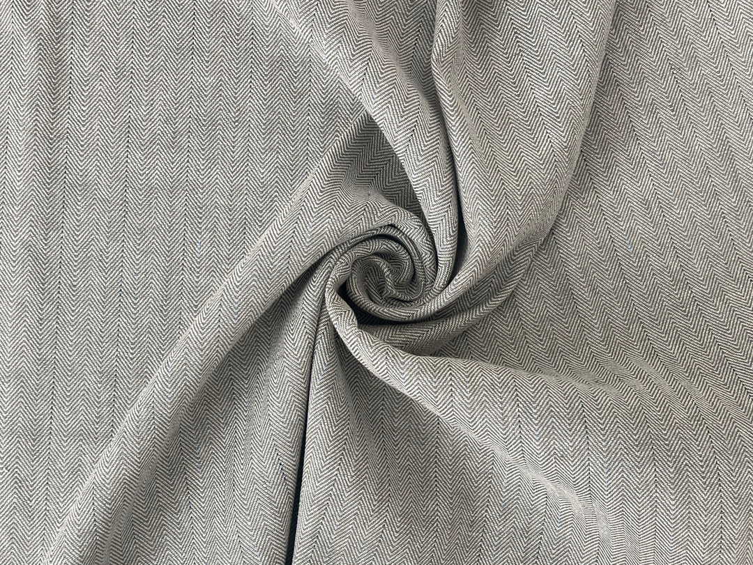 Two-Tone Herringbone Pinstripe | Linen Cotton Fabric 7303 7304