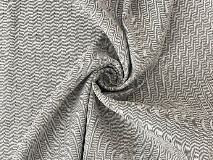 Two-Tone Herringbone Pinstripe | Linen Cotton Fabric 7303 7304