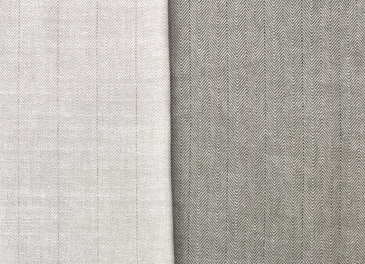 Two-Tone Herringbone Pinstripe | Linen Cotton Fabric 7303 7304