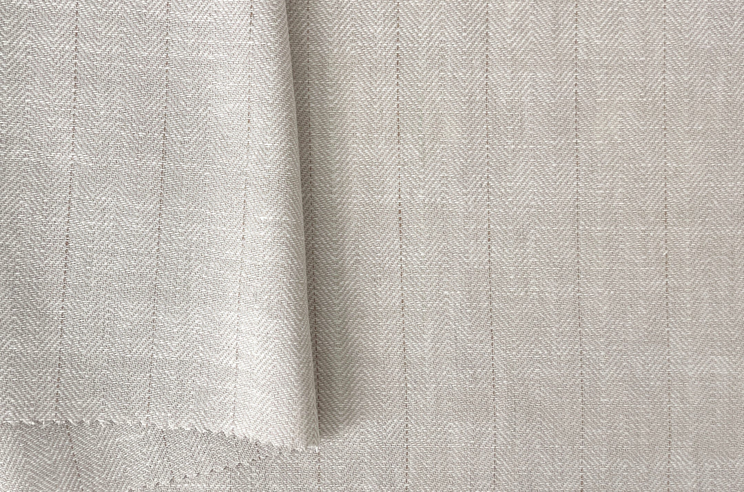 Two-Tone Herringbone Pinstripe | Linen Cotton Fabric 7303 7304