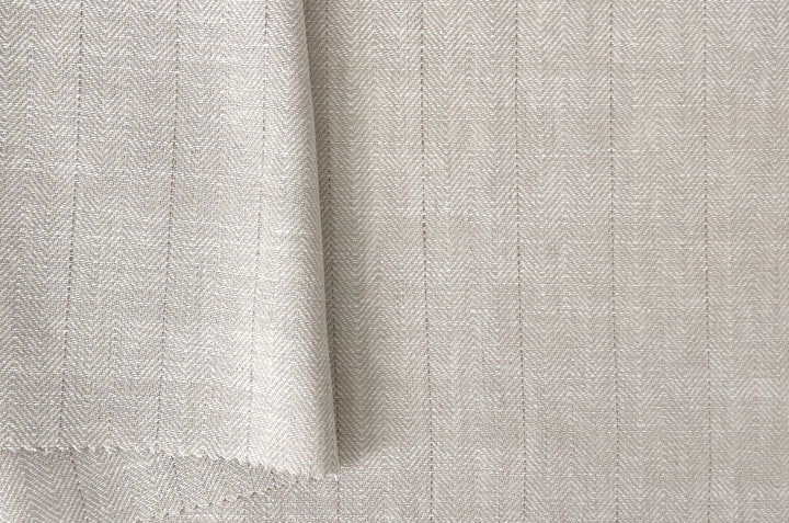 Two-Tone Herringbone Pinstripe | Linen Cotton Fabric 7303 7304
