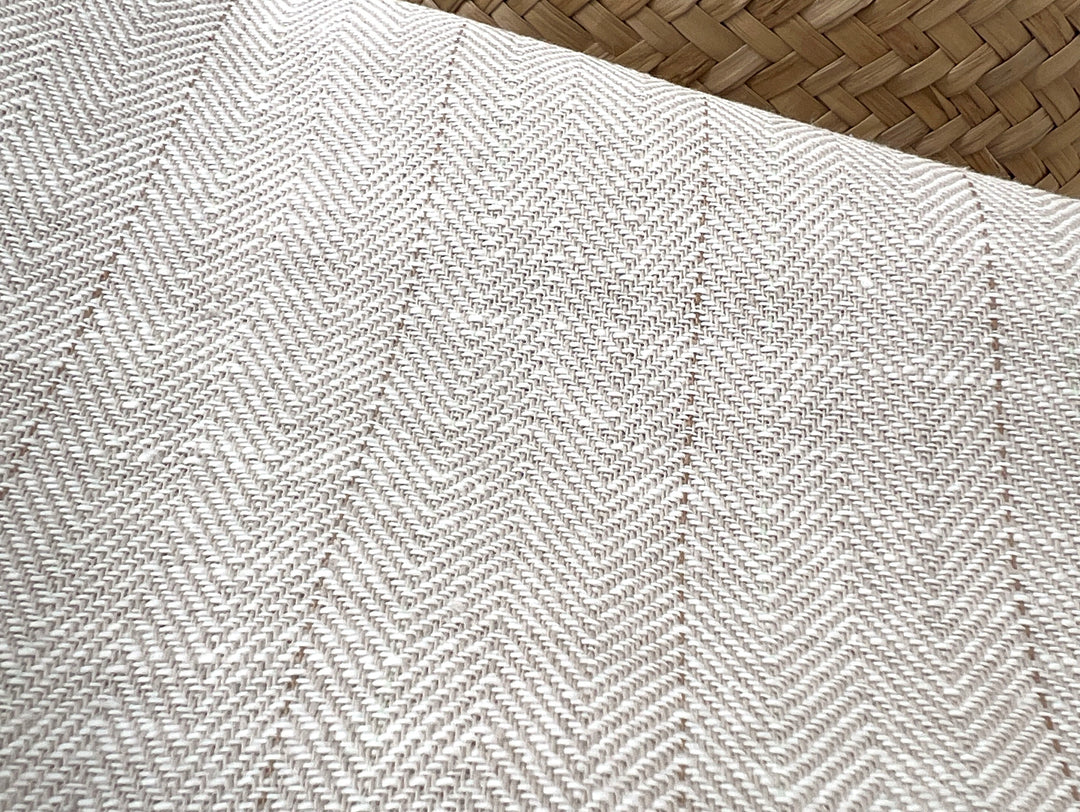 Two-Tone Herringbone Pinstripe | Linen Cotton Fabric 7303 7304