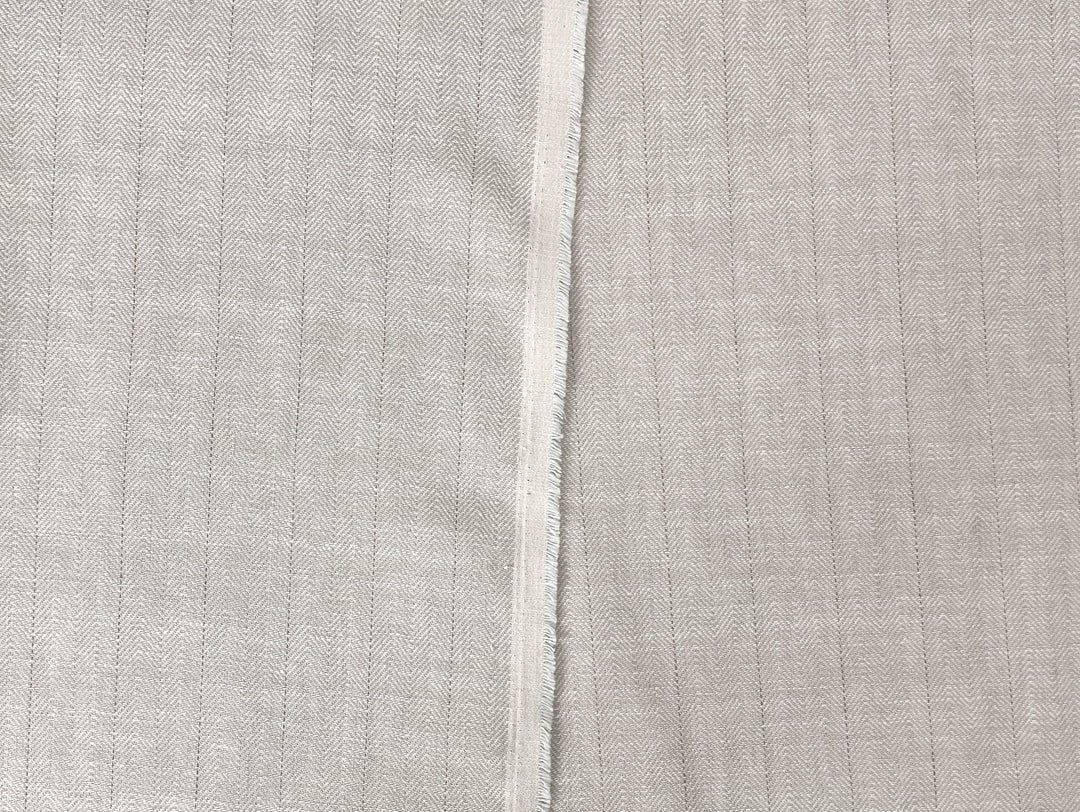 Two-Tone Herringbone Pinstripe | Linen Cotton Fabric 7303 7304
