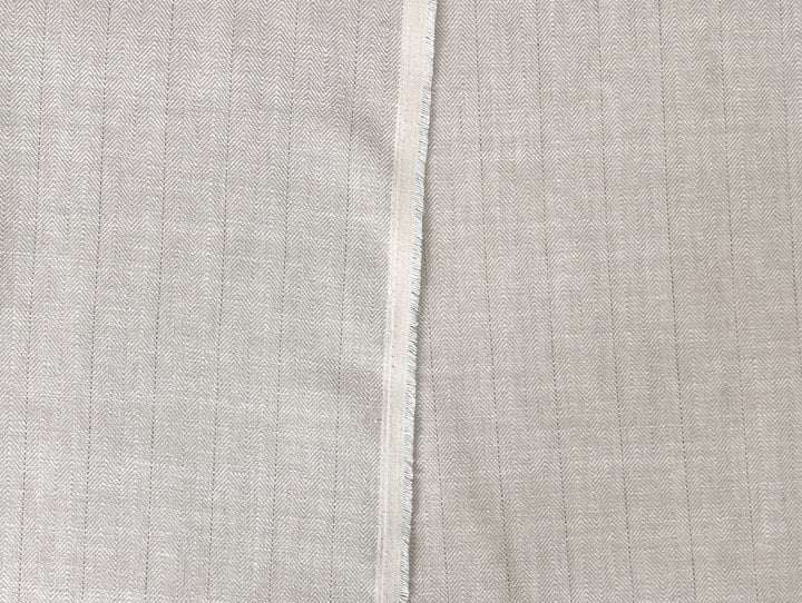 Two-Tone Herringbone Pinstripe | Linen Cotton Fabric 7303 7304
