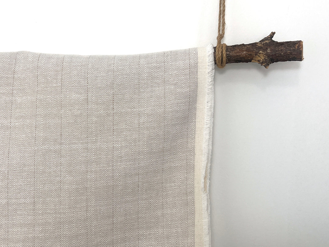 Two-Tone Herringbone Pinstripe | Linen Cotton Fabric 7303 7304