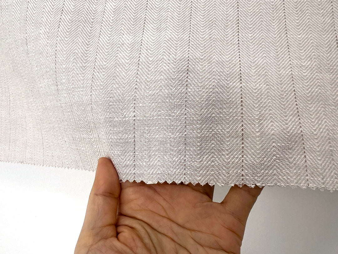 Two-Tone Herringbone Pinstripe | Linen Cotton Fabric 7303 7304