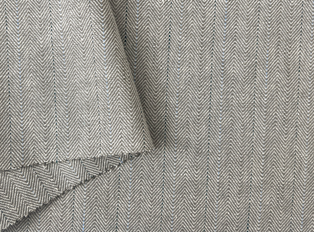 Two-Tone Herringbone Pinstripe | Linen Cotton Fabric 7303 7304