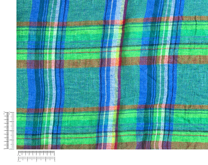 High-Twist Plaid | Airy Linen Blend Fabric 7997 7998