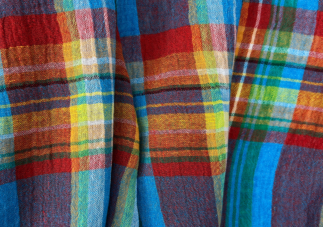 High-Twist Plaid | Airy Linen Blend Fabric 7997 7998