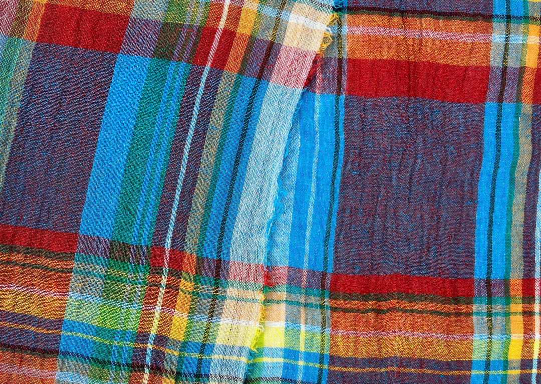 High-Twist Plaid | Airy Linen Blend Fabric 7997 7998