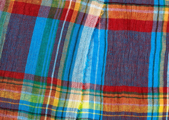 High-Twist Plaid | Airy Linen Blend Fabric 7997 7998