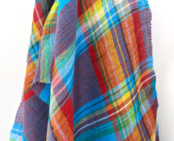 High-Twist Plaid | Airy Linen Blend Fabric 7997 7998