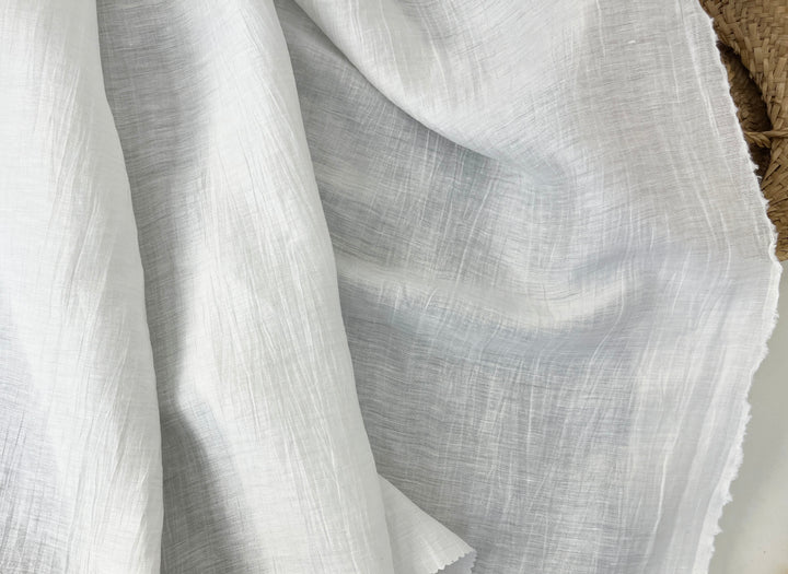 Crinkle White | Linen Nylon Fabric 2995