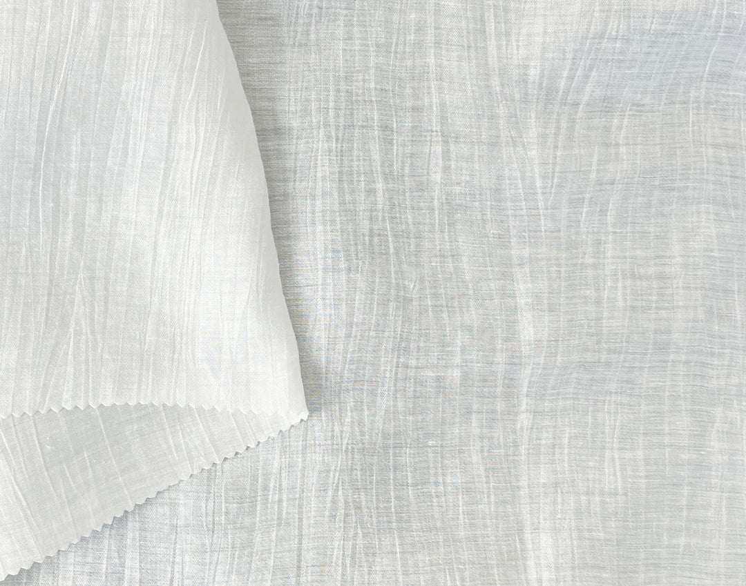 Crinkle White | Linen Nylon Fabric 2995