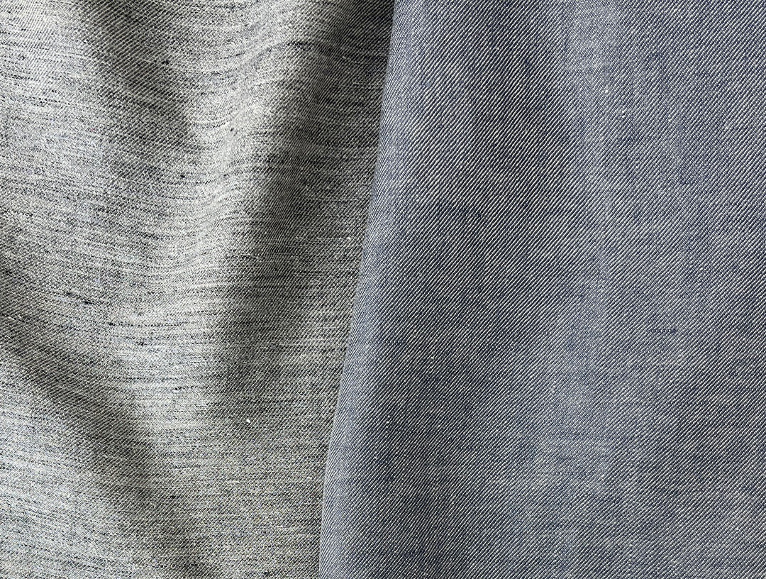 Two-Tone Chambray Twill | 100% Linen Fabric 8331 8332