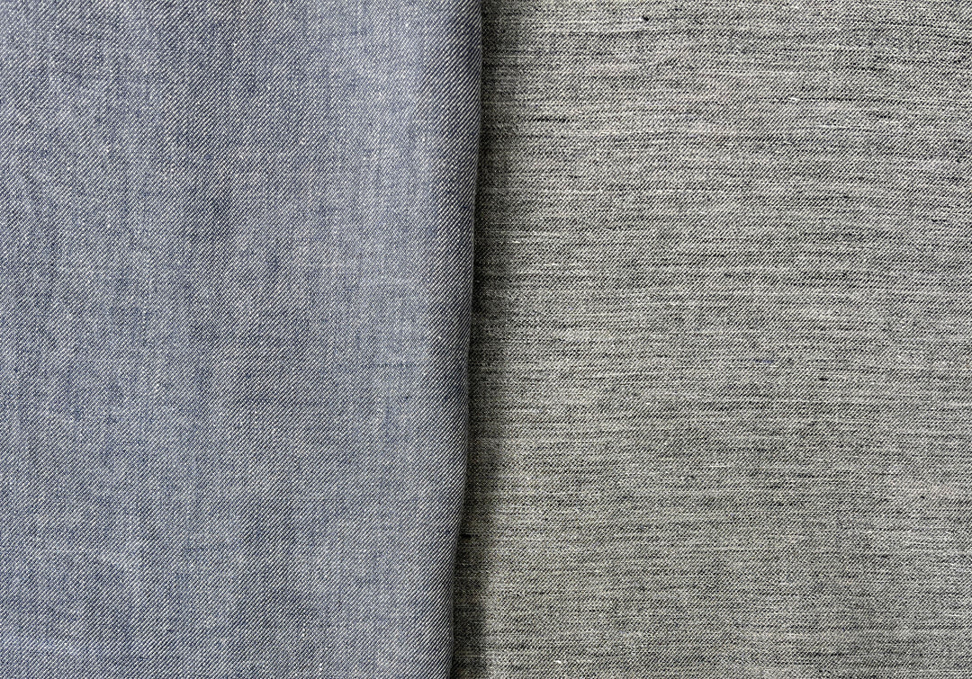 Two-Tone Chambray Twill | 100% Linen Fabric 8331 8332