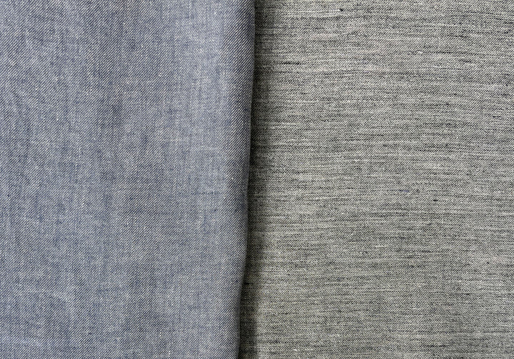 Two-Tone Chambray Twill | 100% Linen Fabric 8331 8332