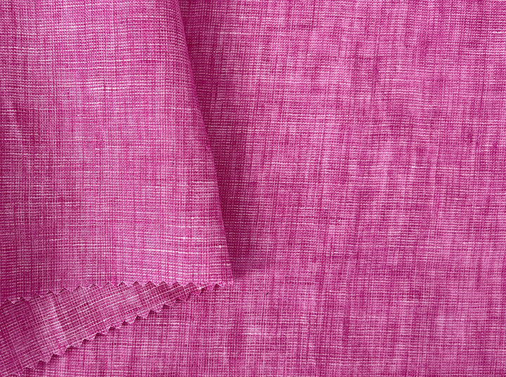 100% Linen Dot Chambray Fabric - Soft Blue & Grey, Fine 21s Yarn Pink 6450