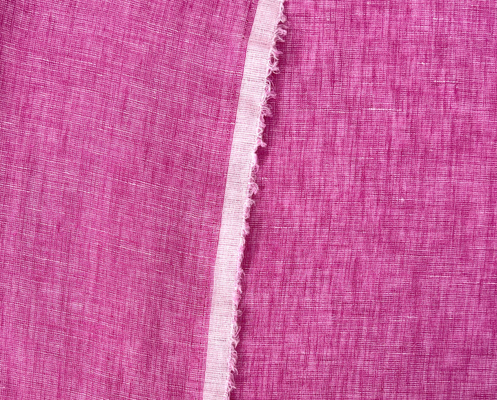 100% Linen Dot Chambray Fabric - Soft Blue & Grey, Fine 21s Yarn Pink 6450