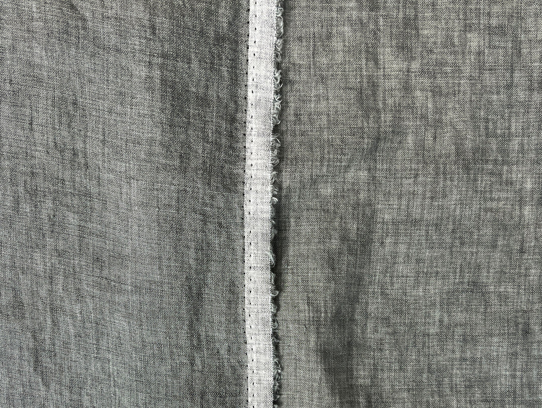 100% Linen Soft&Crisp Fabric 21s Vintage Chambray Greenish gray 8343