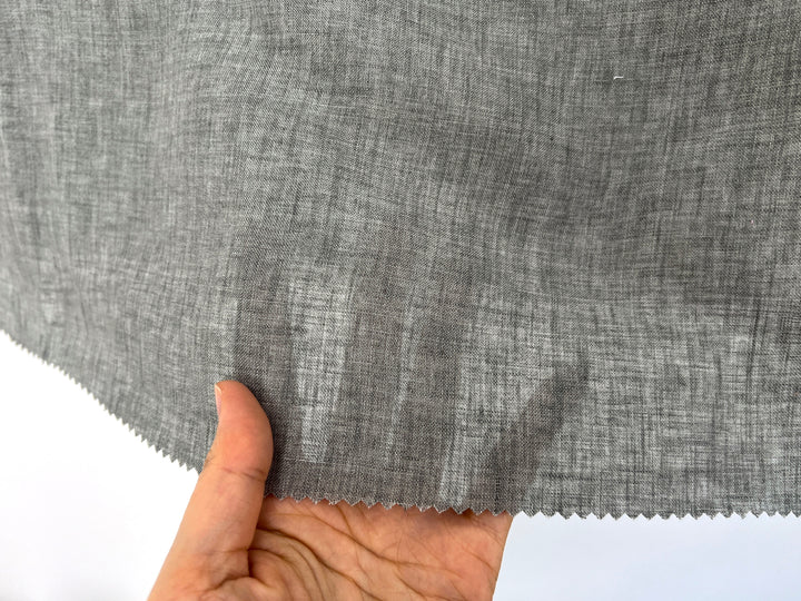100% Linen Soft&Crisp Fabric 21s Vintage Chambray Greenish gray 8343