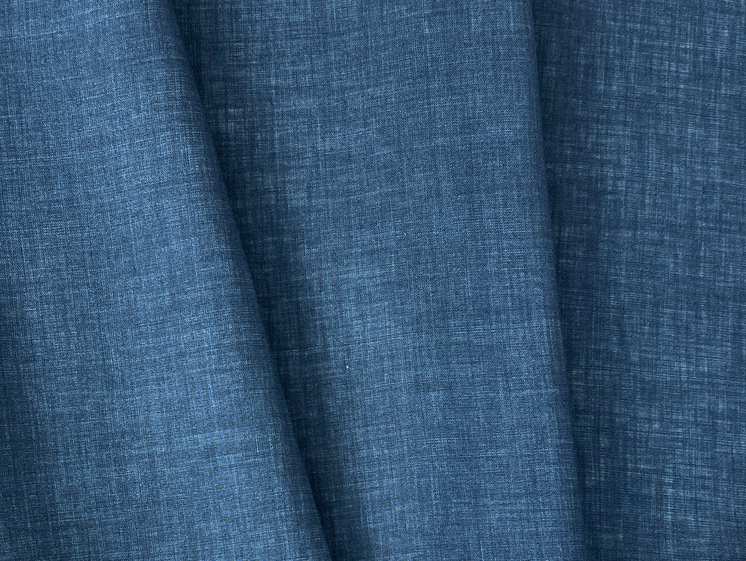 100% Linen Vintage Dyed Delave Fabric – Fine 21s Yarn, Pre-Washed, Light Weight Steel Blue 4889