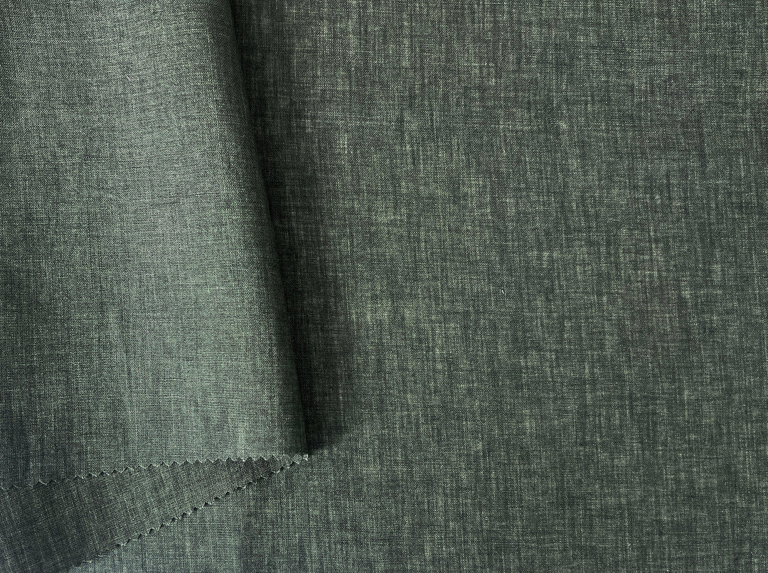 100% Linen Vintage Dyed Delave Fabric – Fine 21s Yarn, Pre-Washed, Light Weight Deep Olive 7968