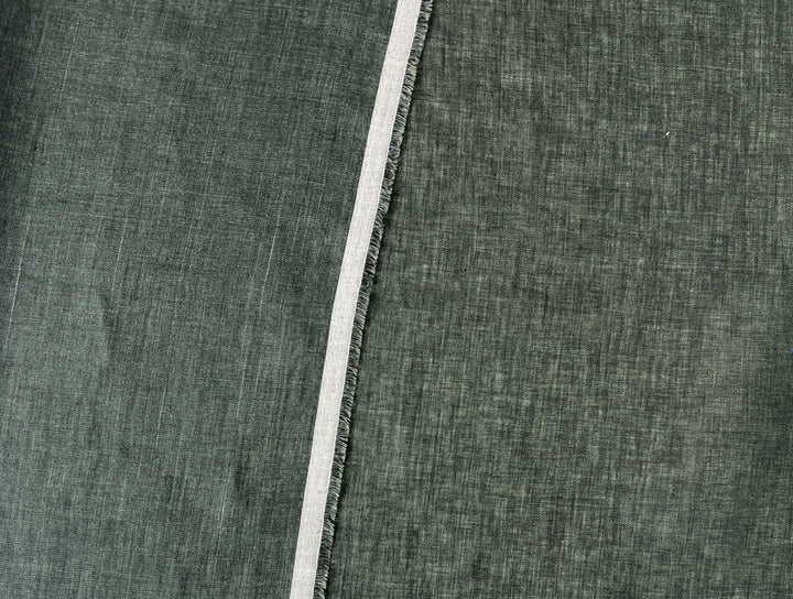 100% Linen Vintage Dyed Delave Fabric – Fine 21s Yarn, Pre-Washed, Light Weight Deep Olive 7968