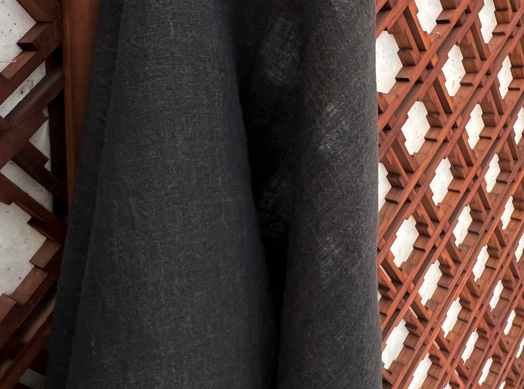 High Twisted Linen Fabric 14s Medium Weight Brown(dark) 8009