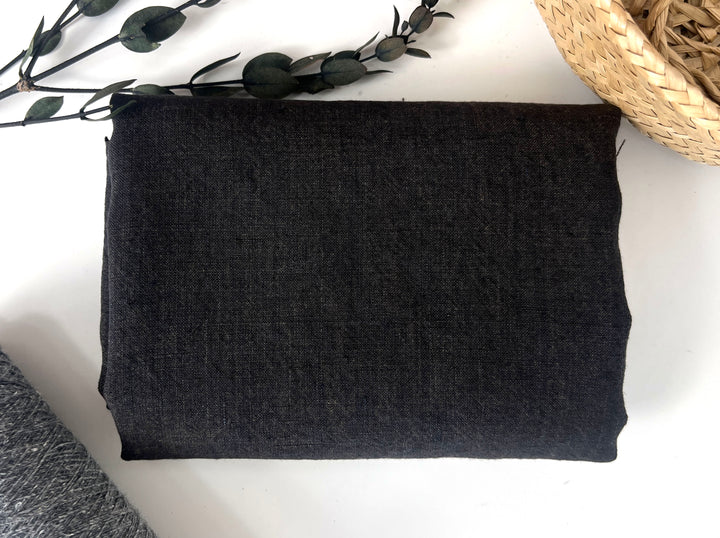 High Twisted Linen Fabric 14s Medium Weight Brown(dark) 8009