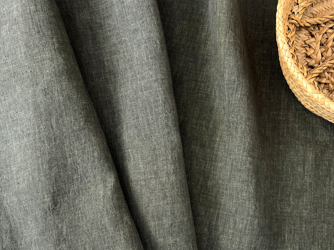 High Twisted Linen Fabric 14s Medium Weight Khaki 8010