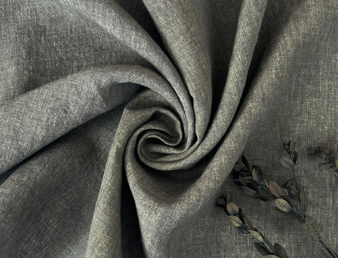High Twisted Linen Fabric 14s Medium Weight Khaki 8010