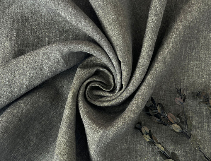 High Twisted Linen Fabric 14s Medium Weight Khaki 8010