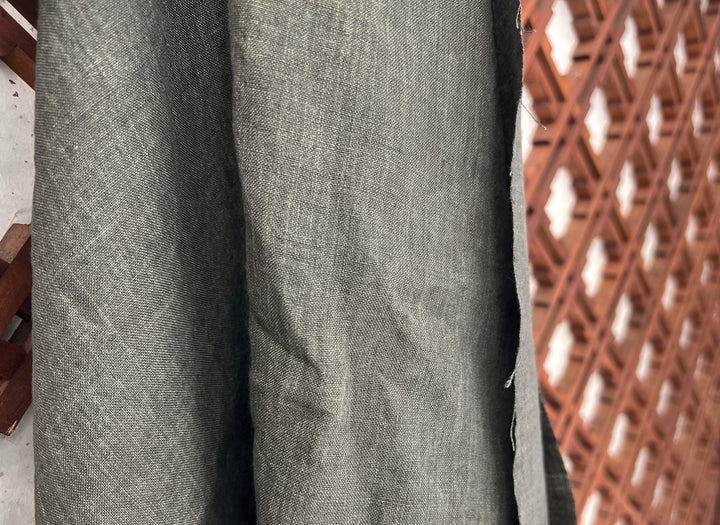 High Twisted Linen Fabric 14s Medium Weight Khaki 8010