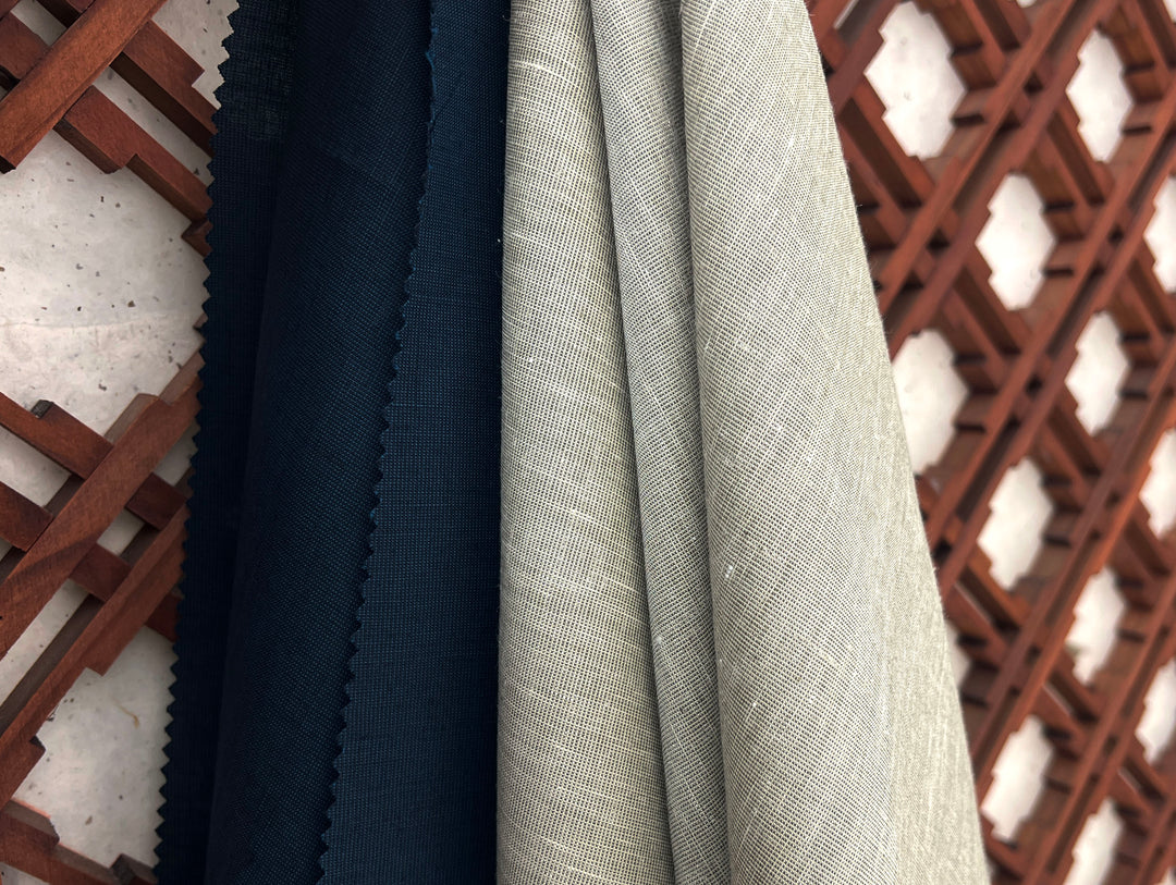 Low-Wrinkle & Comfort Stretch Linen Blend Fabric 8276 8277