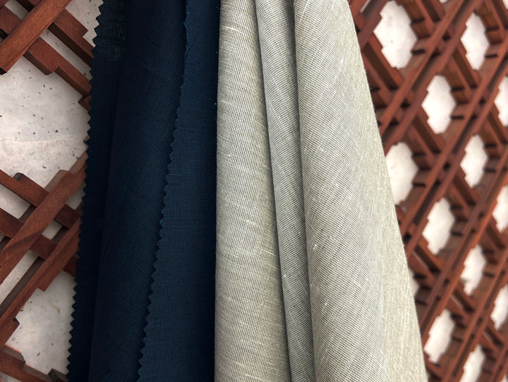 Low-Wrinkle & Comfort Stretch Linen Blend Fabric 8276 8277