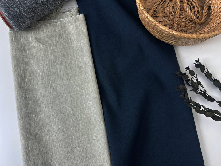 Low-Wrinkle & Comfort Stretch Linen Blend Fabric 8276 8277