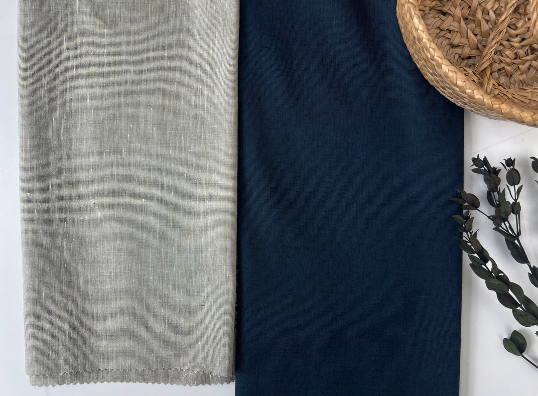 Low-Wrinkle & Comfort Stretch Linen Blend Fabric 8276 8277