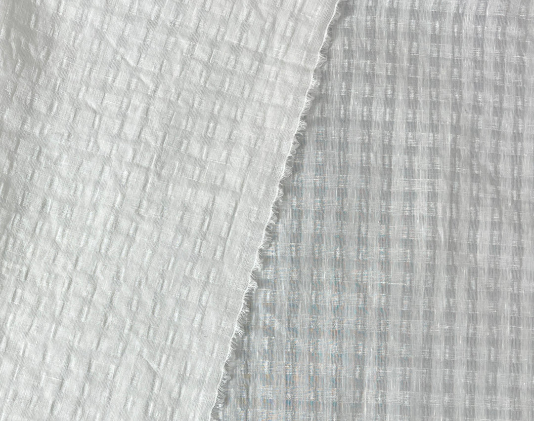 Subtle Seersucker | Linen Cotton Gingham Fabric 8300 8301