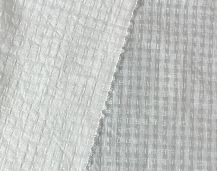 Subtle Seersucker | Linen Cotton Gingham Fabric 8300 8301