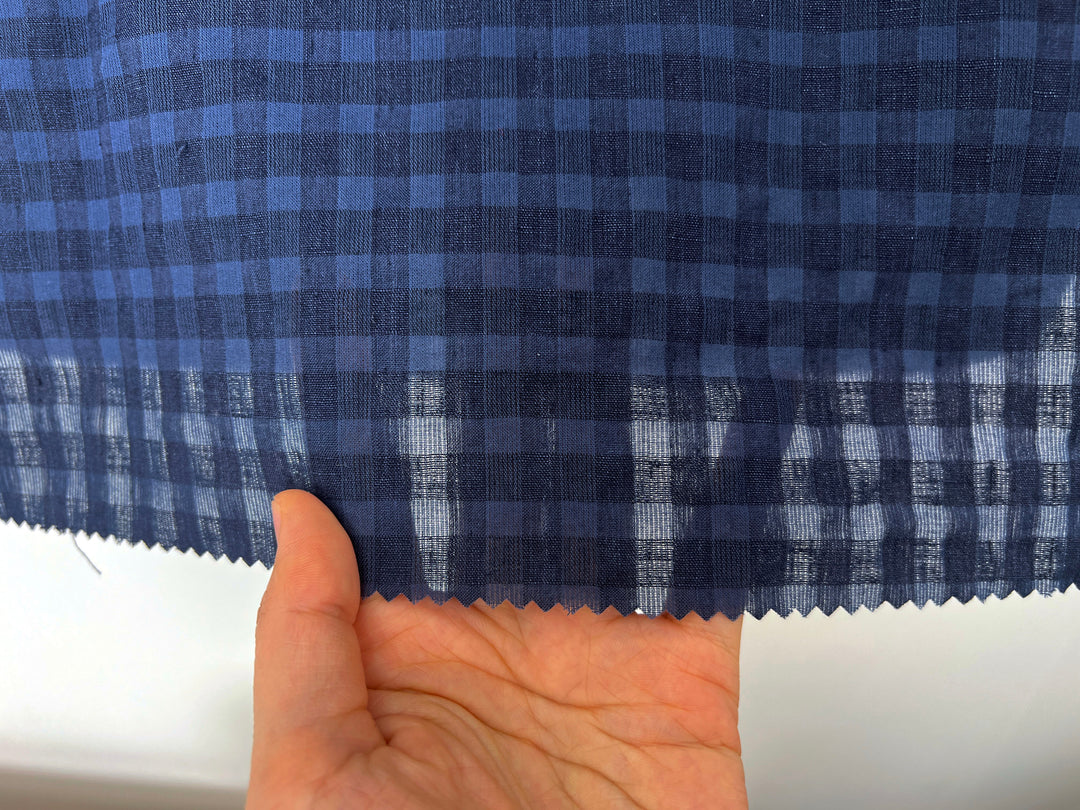 Subtle Seersucker | Linen Cotton Gingham Fabric 8300 8301