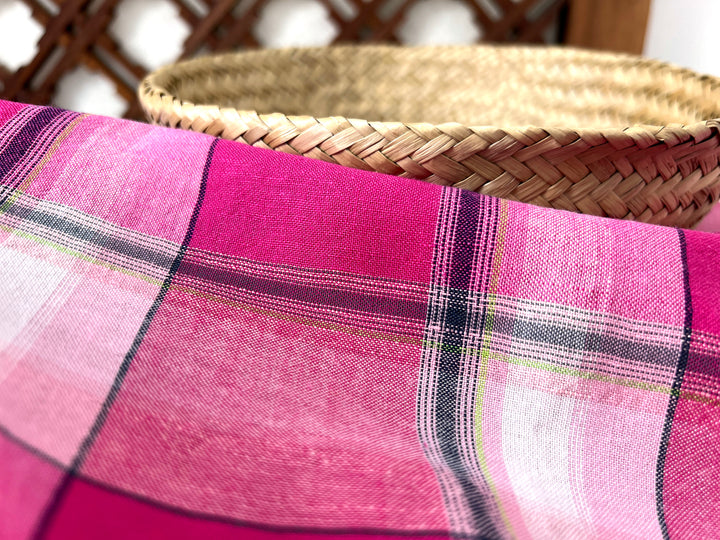 Linen Cotton Tencel Blend Fabric Madras Plaids | Subtle Wrinkle Effect | Lightweight 7741 7742