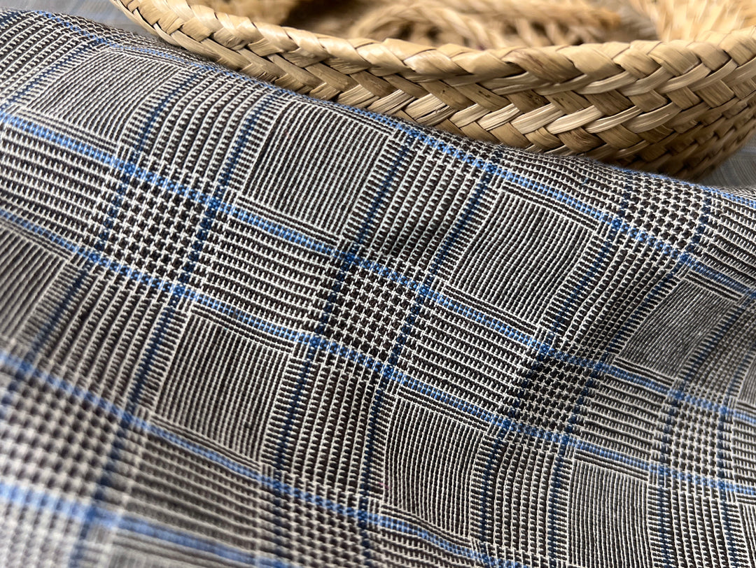 Lightweight Glen Plaid | Linen Cotton Blend Fabric 7798 7799 8060