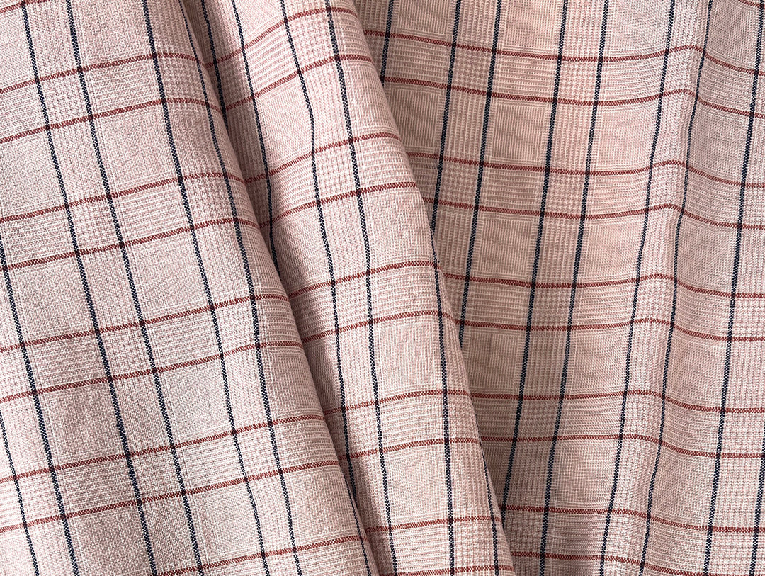Lightweight Glen Plaid | Linen Cotton Blend Fabric 7798 7799 8060